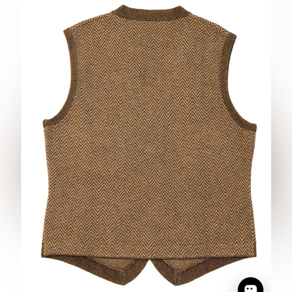 Oversized Brown Wool Vest (100% merino wool) - Picture 9 of 9